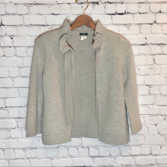 J. Crew Sweaters - J. Crew Dream Taffeta-Sash Cardigan grey XS EUC